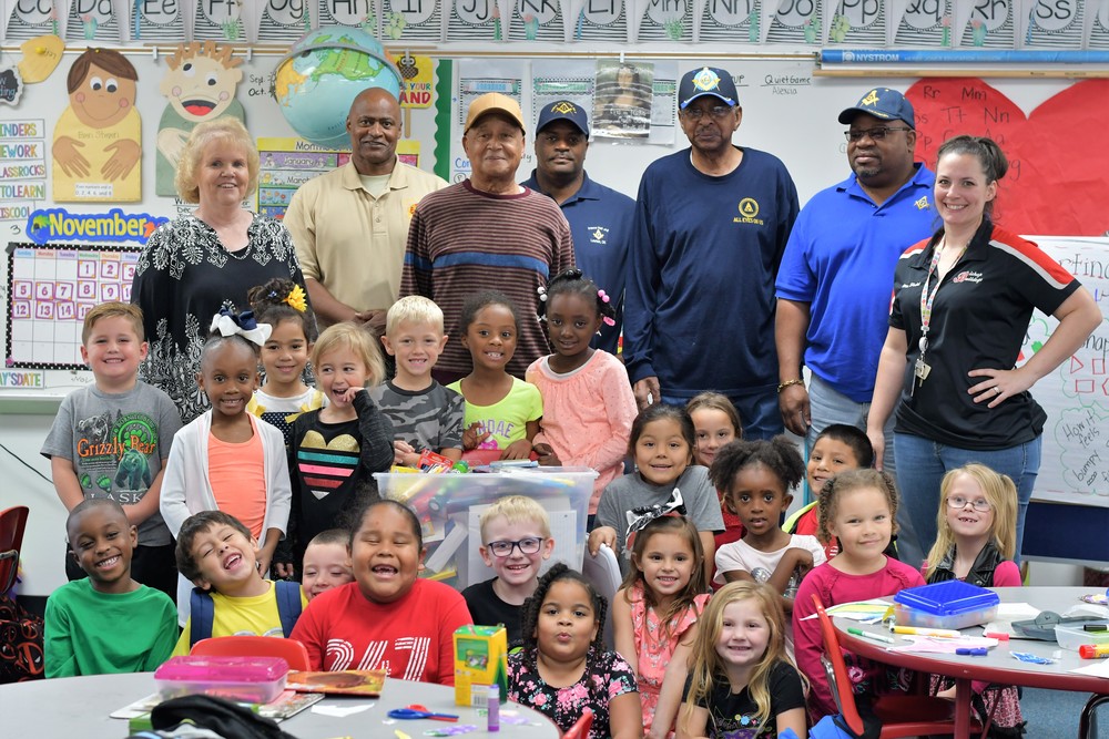 PRINCE HALL NO. 9 DONATES SUPPLIES